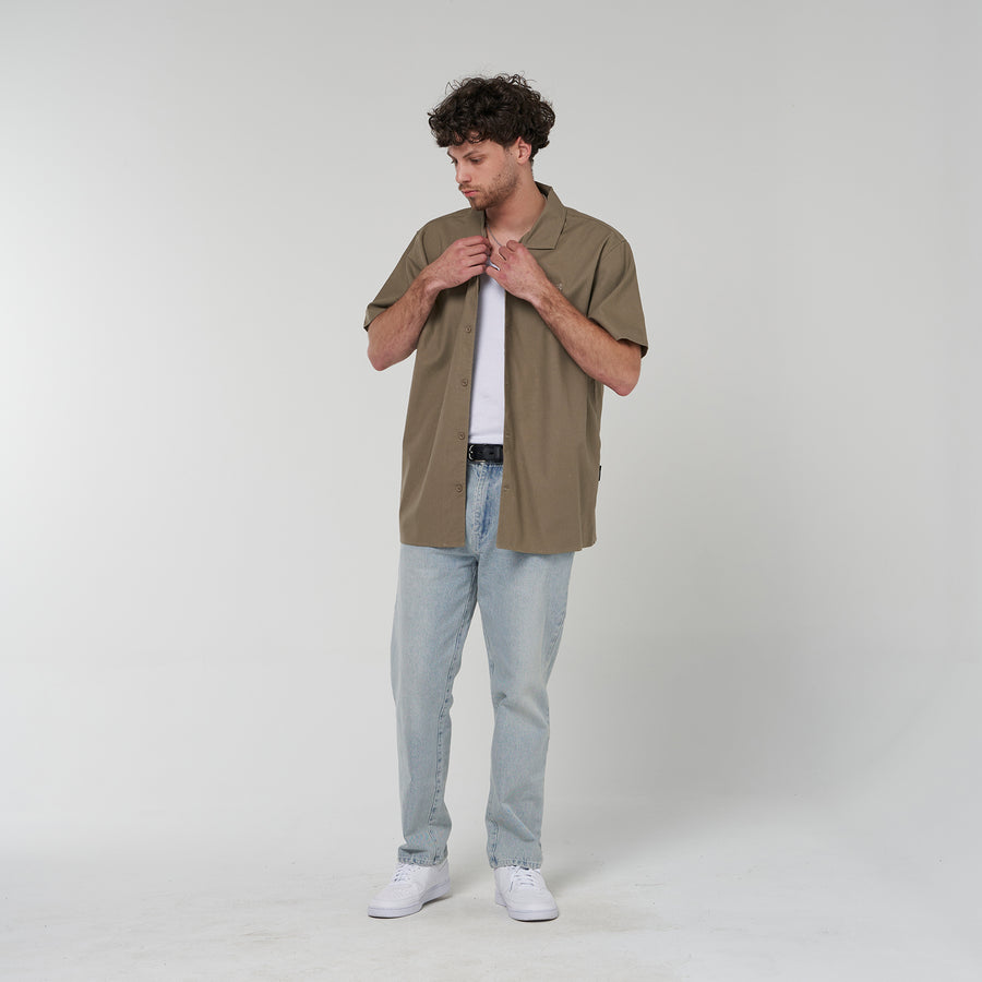 Crate Script Cuban Collar SS Shirt