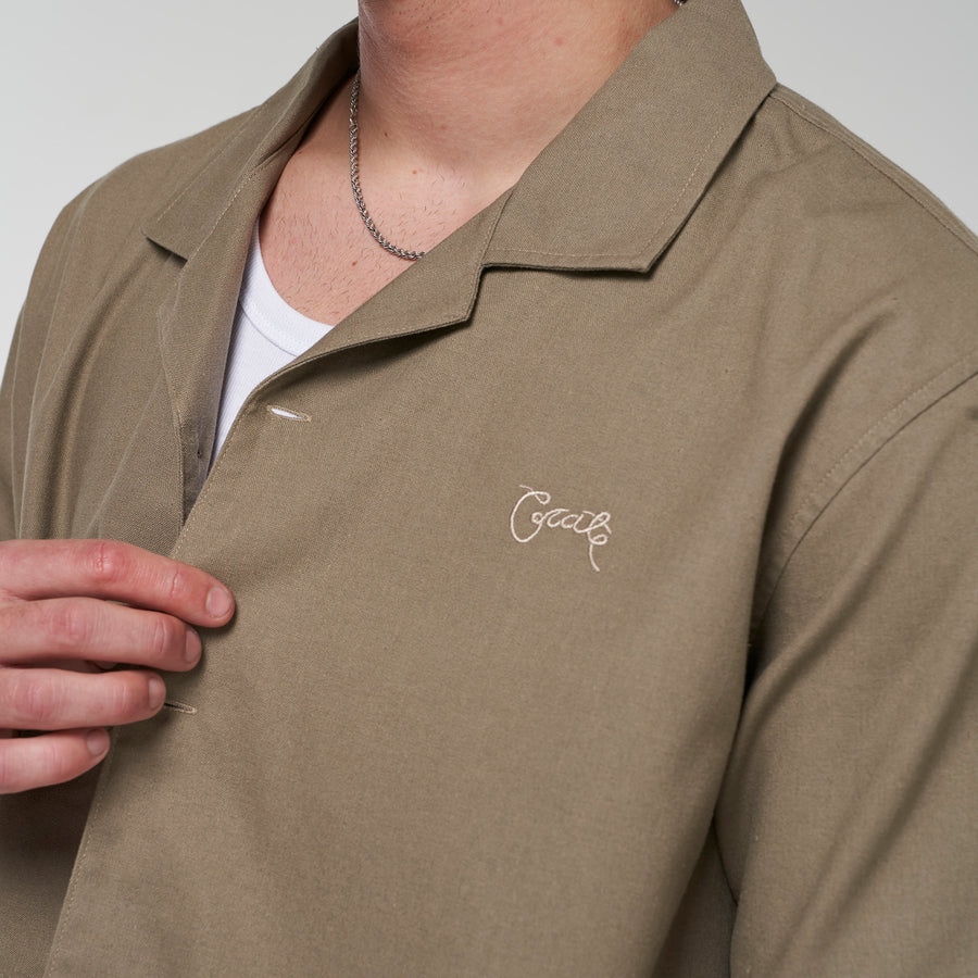 Crate Script Cuban Collar SS Shirt
