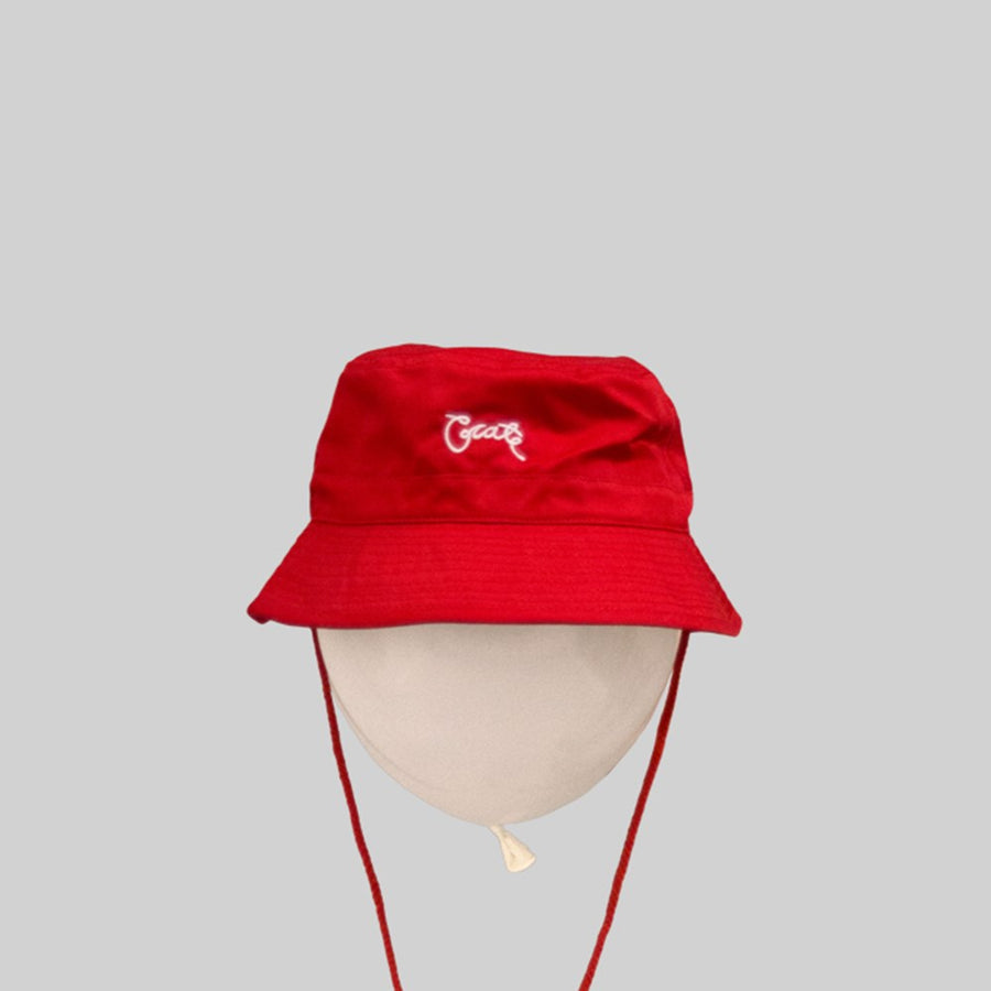 Unisex Scripted Bucket Hat Red