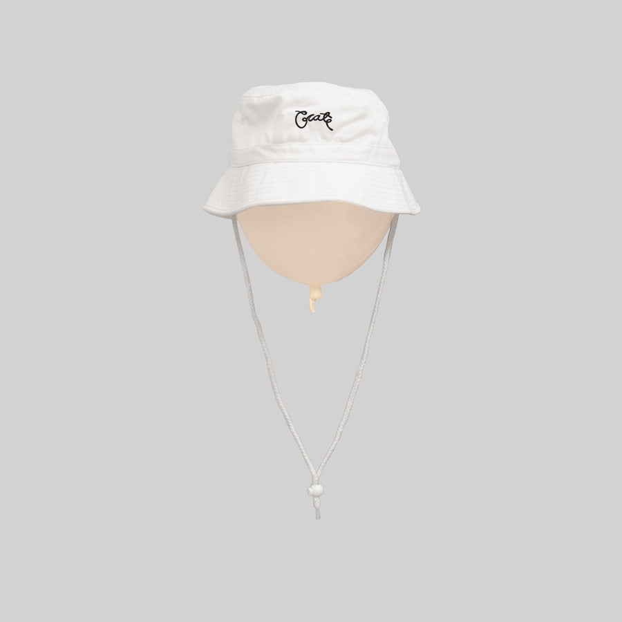 Unisex Scripted Bucket Hat White