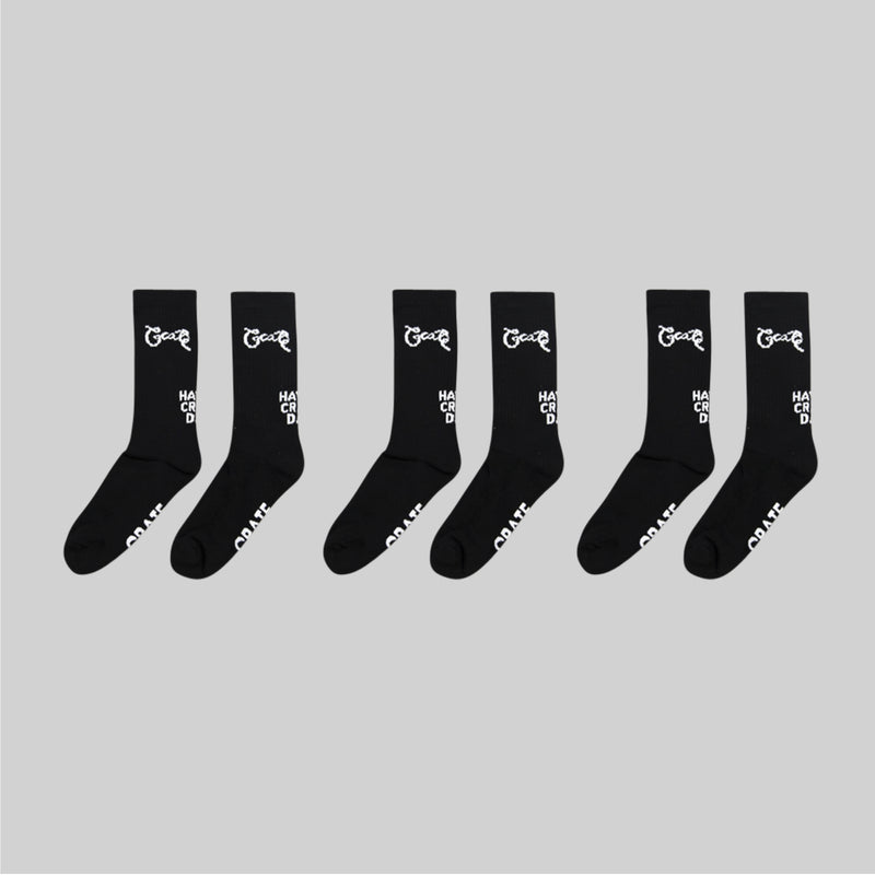 SS23 Black Scripted Sock Pack