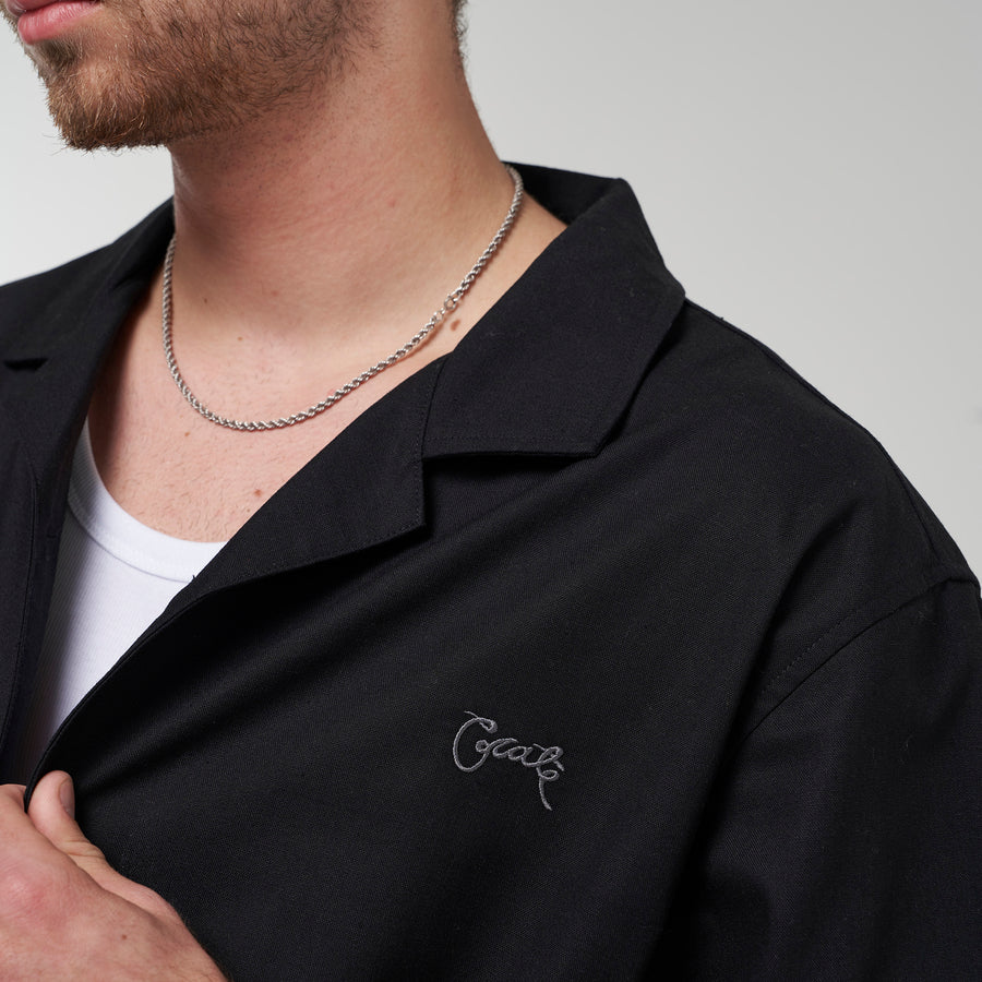 Crate Script Cuban Collar SS Shirt