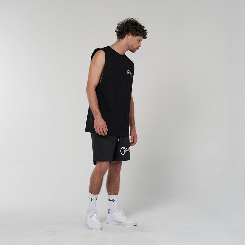 MENS SCRIPTED MUSCLE SINGLET