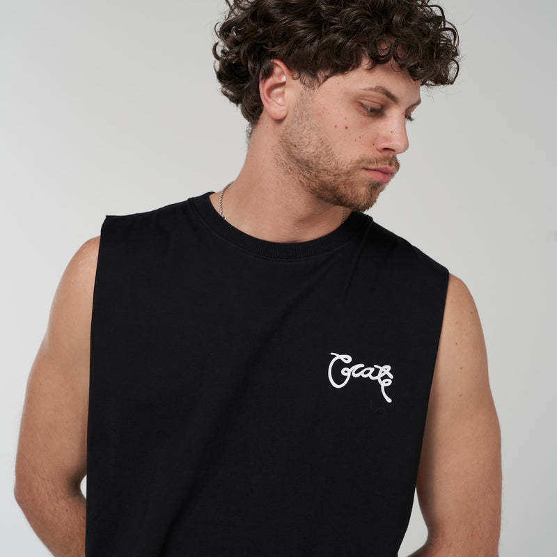 MENS SCRIPTED MUSCLE SINGLET