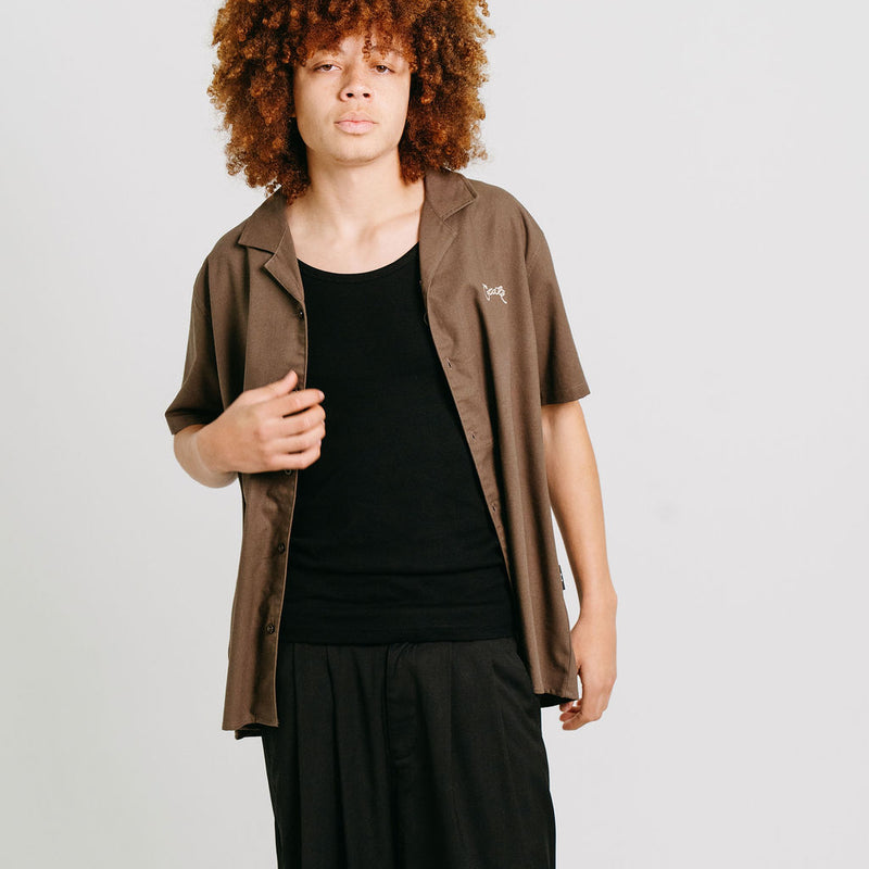 CRATE SCRIPT CUBAN COLLAR SS SHIRT