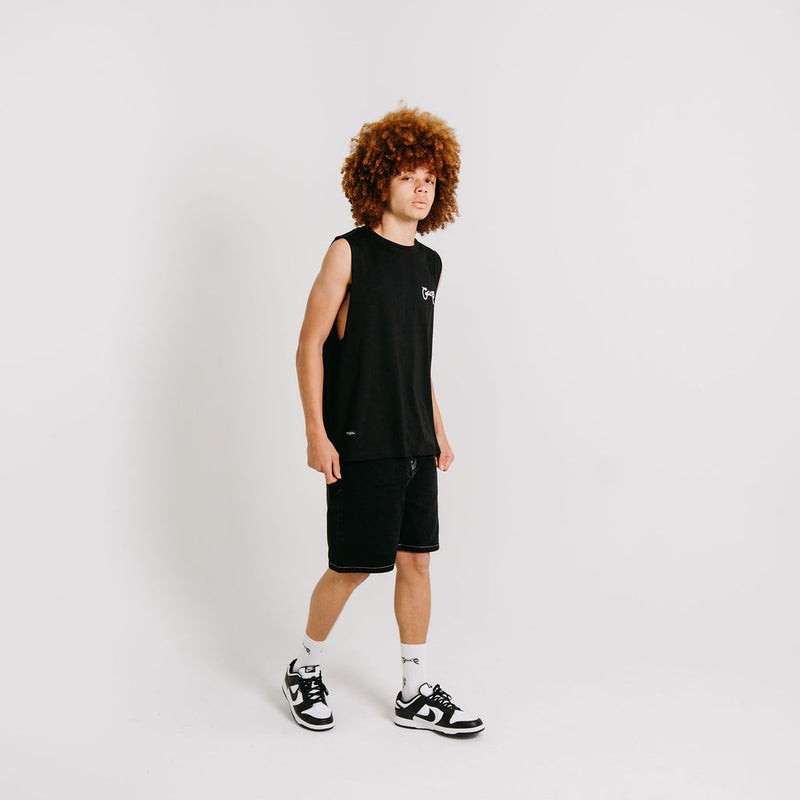 MENS SCRIPTED MUSCLE SINGLET