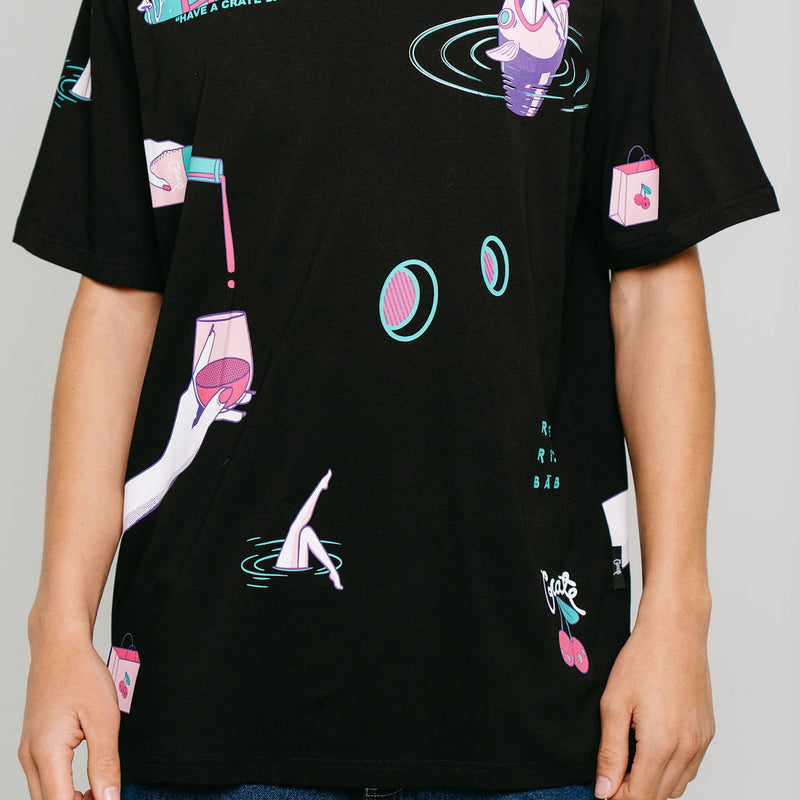 CRATE X RICE RICE BABY ALL OVER PRINT T-SHIRT