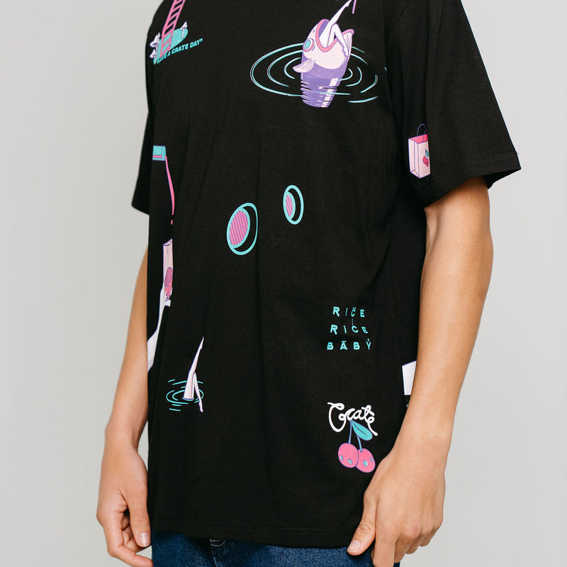 CRATE X RICE RICE BABY ALL OVER PRINT T-SHIRT