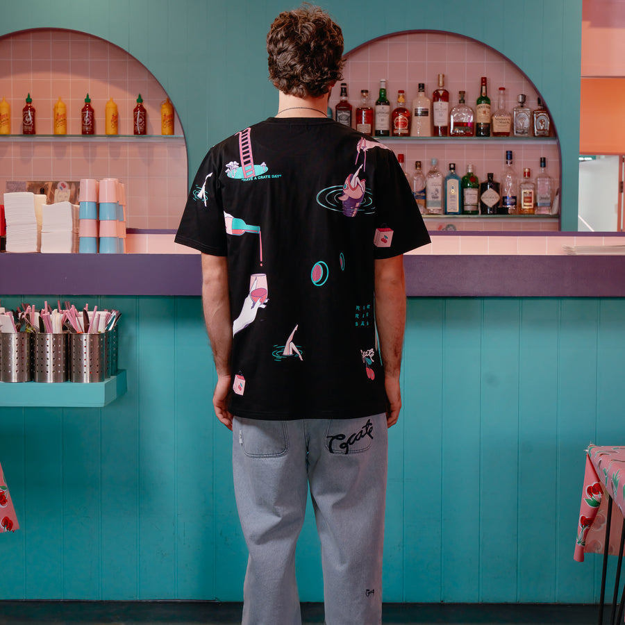 CRATE X RICE RICE BABY ALL OVER PRINT T-SHIRT