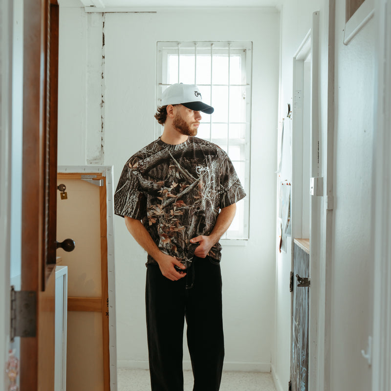 CRATE TREE CAMO SCRIPTED BOX FIT T-SHIRT