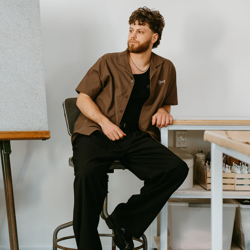 CRATE SCRIPT CUBAN COLLAR SS SHIRT