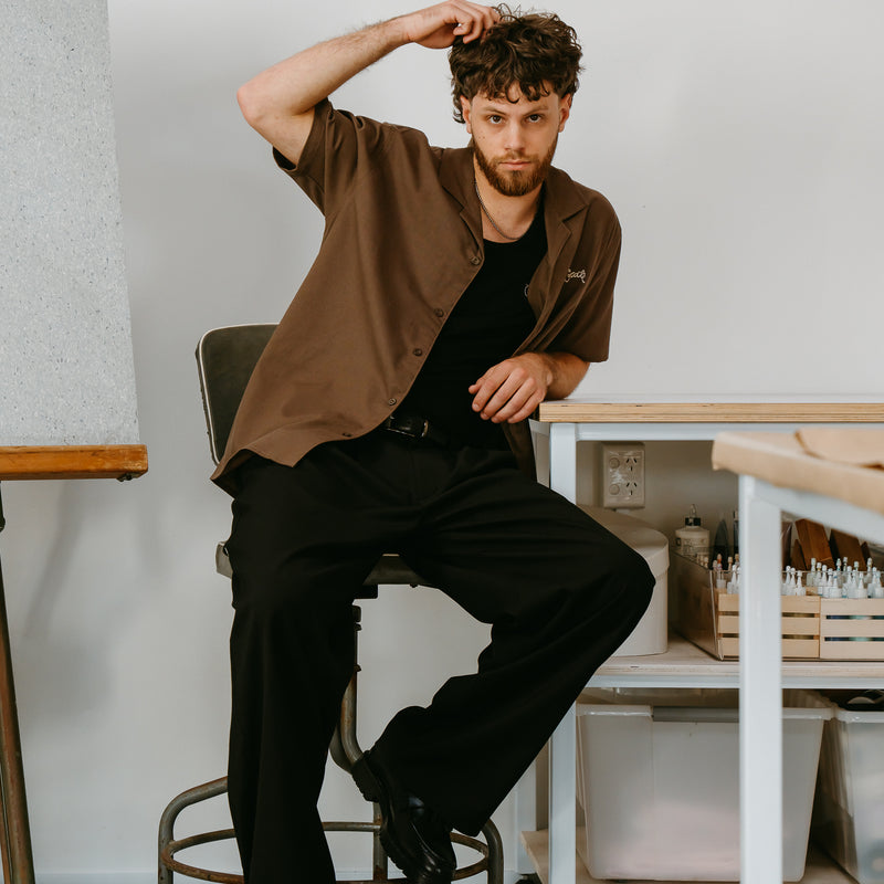 CRATE SCRIPT CUBAN COLLAR SS SHIRT