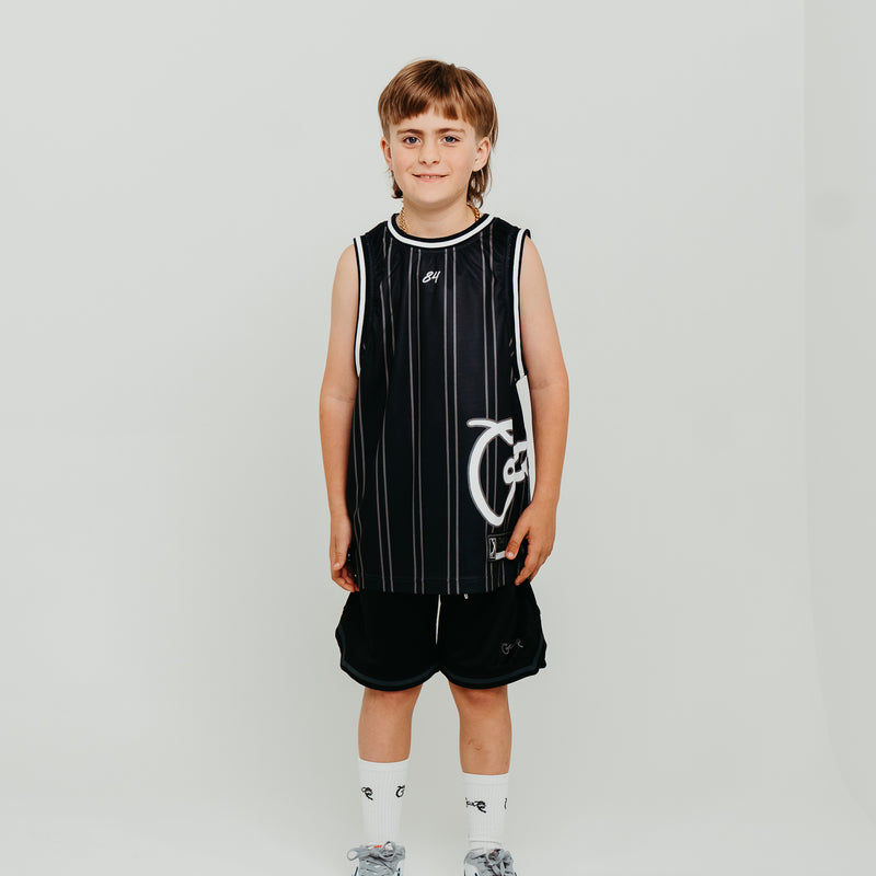 CRATE KIDS SIDE SCRIPT BASKETBALL SINGLET