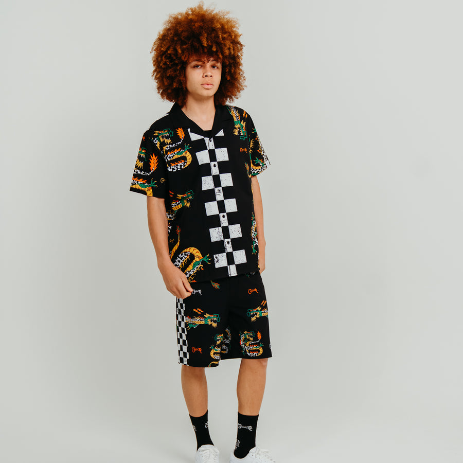 CRATE CHECK DRAGON PANEL BOARDSHORTS