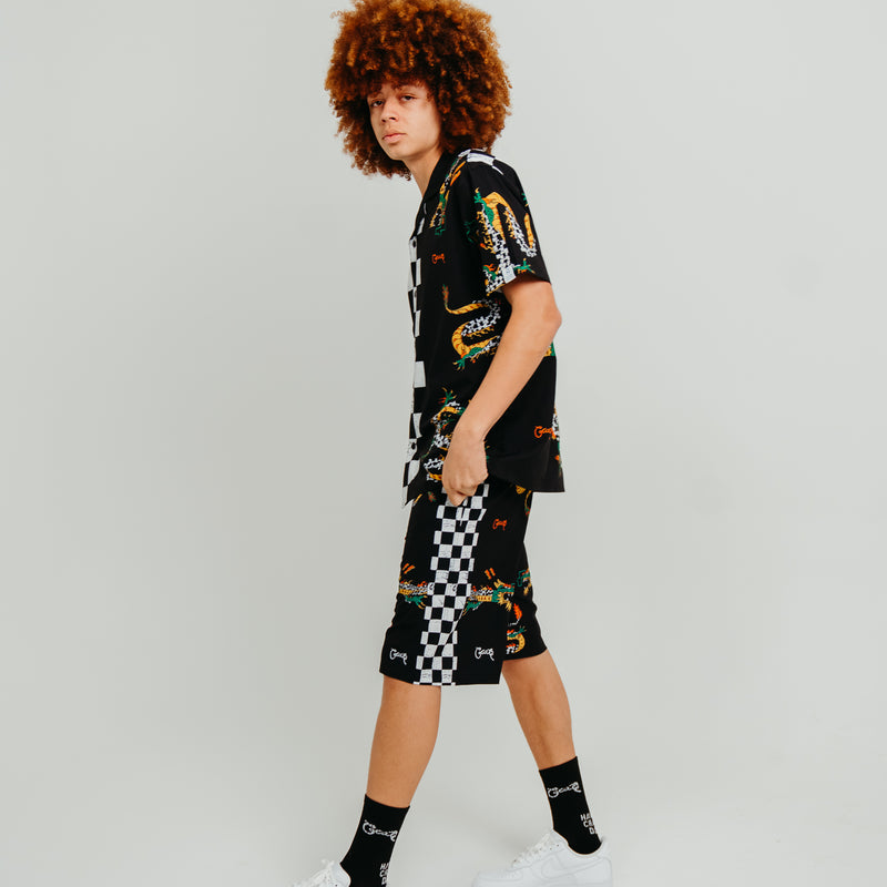 CRATE CHECK DRAGON PANEL BOARDSHORTS