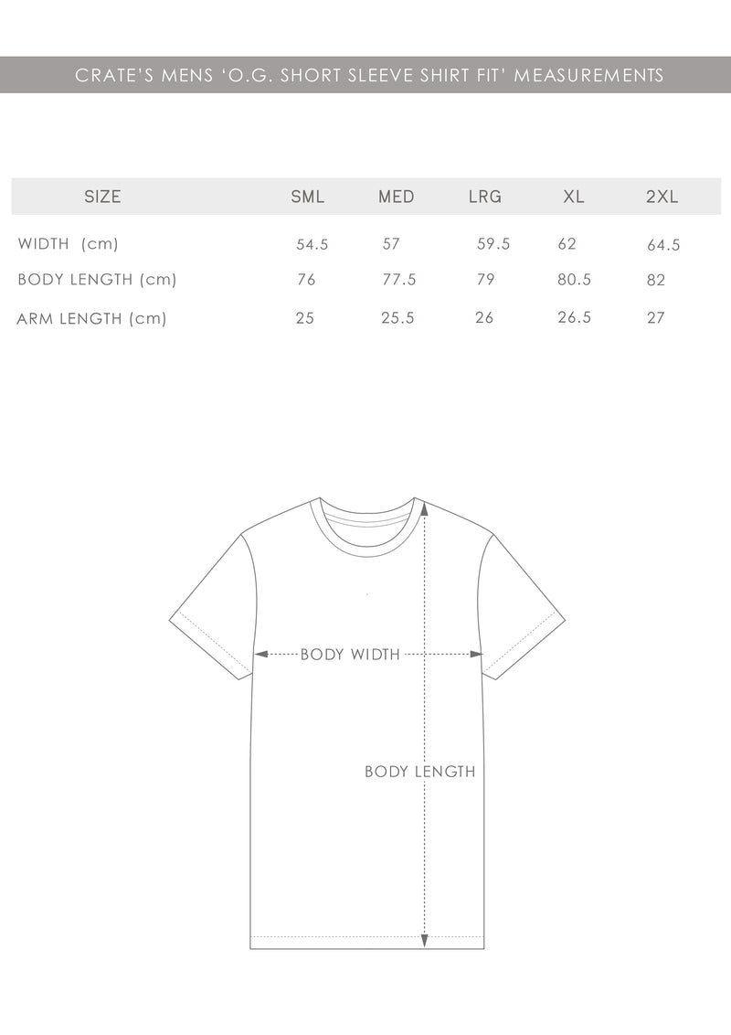 og tee size chart