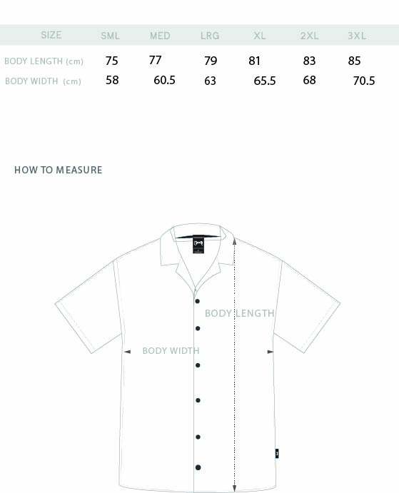 SS Shirt Size Chart