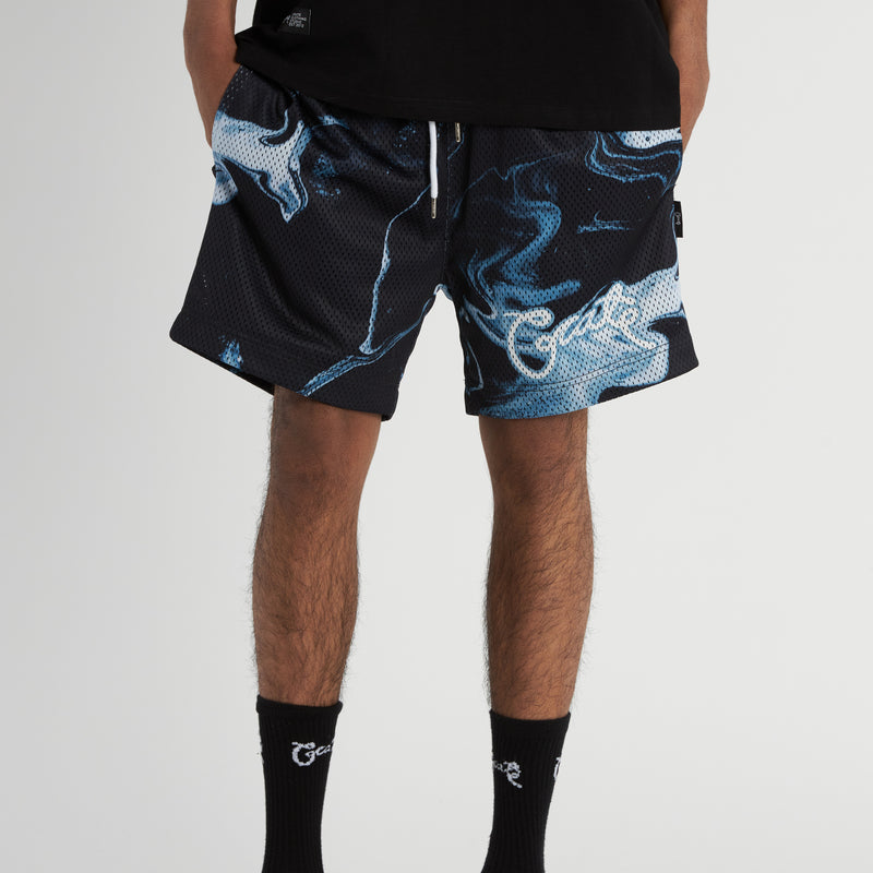 Men's Pattern Script Mesh Shorts