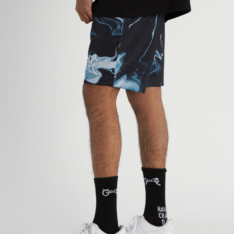 Men's Pattern Script Mesh Shorts