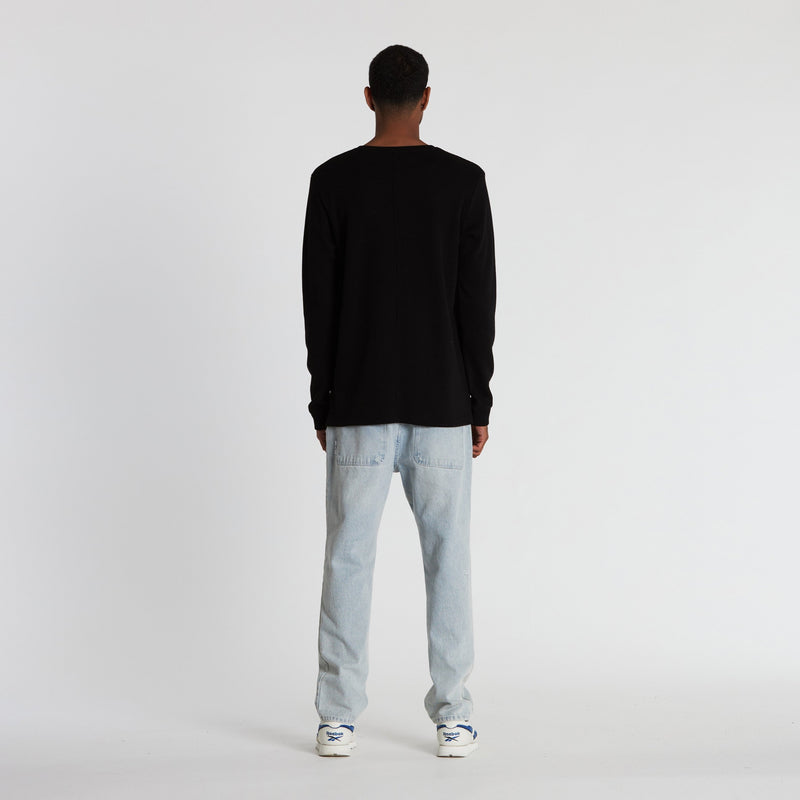 Mens Waffle Crew Knit
