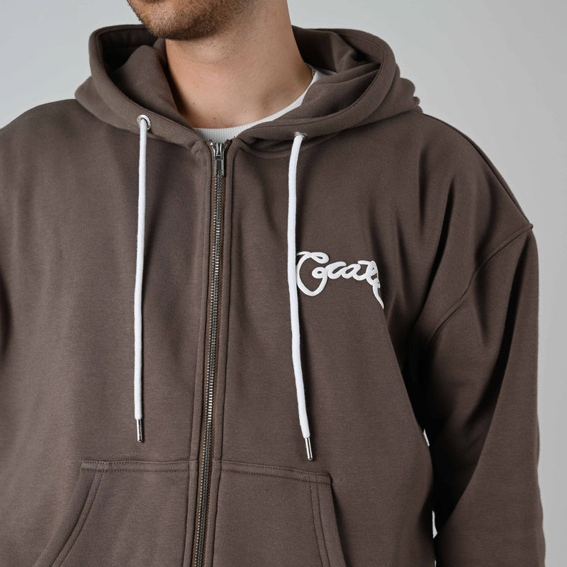 SUPERFLEECE SCRIPTED ZIP HOODIE