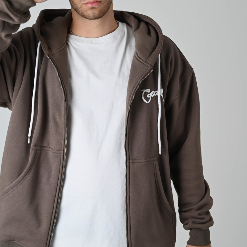 SUPERFLEECE SCRIPTED ZIP HOODIE