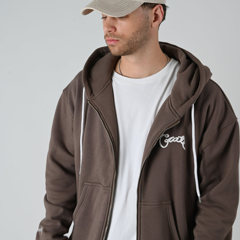 SUPERFLEECE SCRIPTED ZIP HOODIE