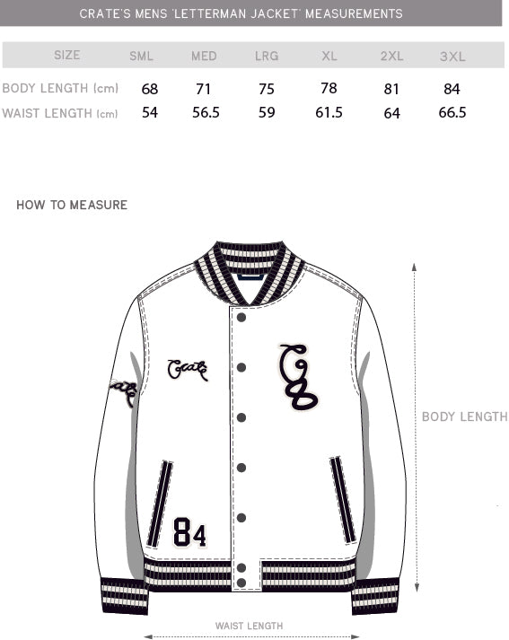 Mens crate letterman jacket