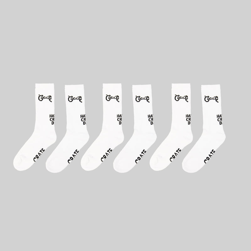 SS23 Scripted White Sock Pack