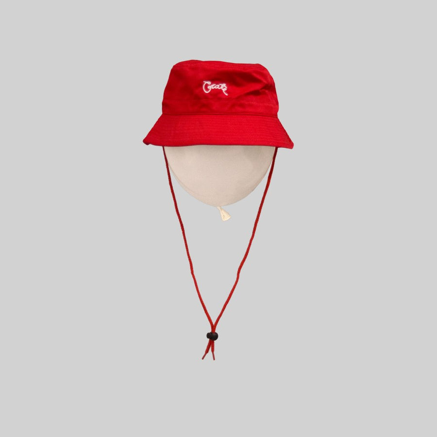 Unisex Scripted Bucket Hat Red