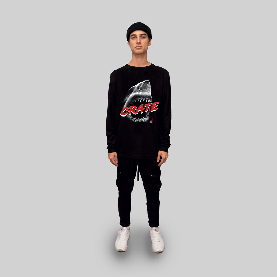 CRATE WHITE SHARK LONG SLEEVE TEE