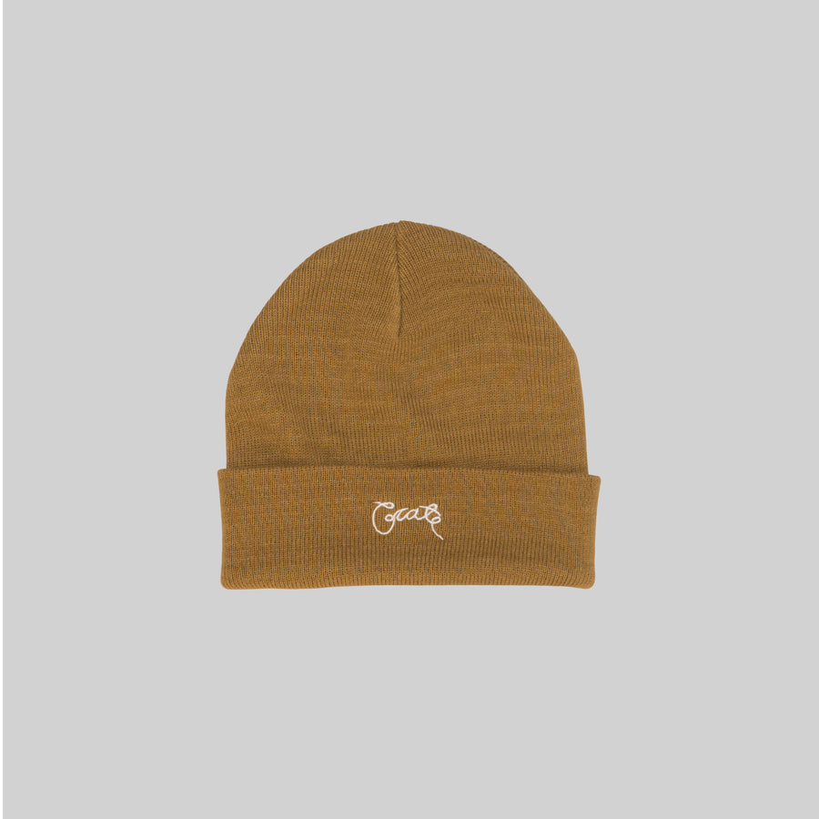 UNISEX Scripted Beanie Camel