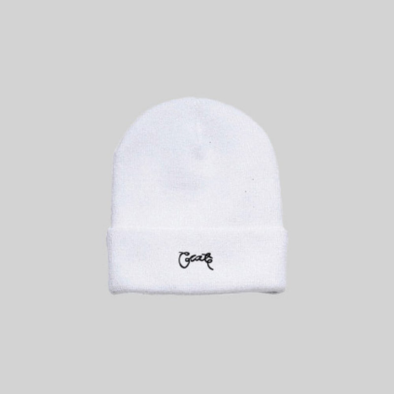 Unisex Scripted Beanie White