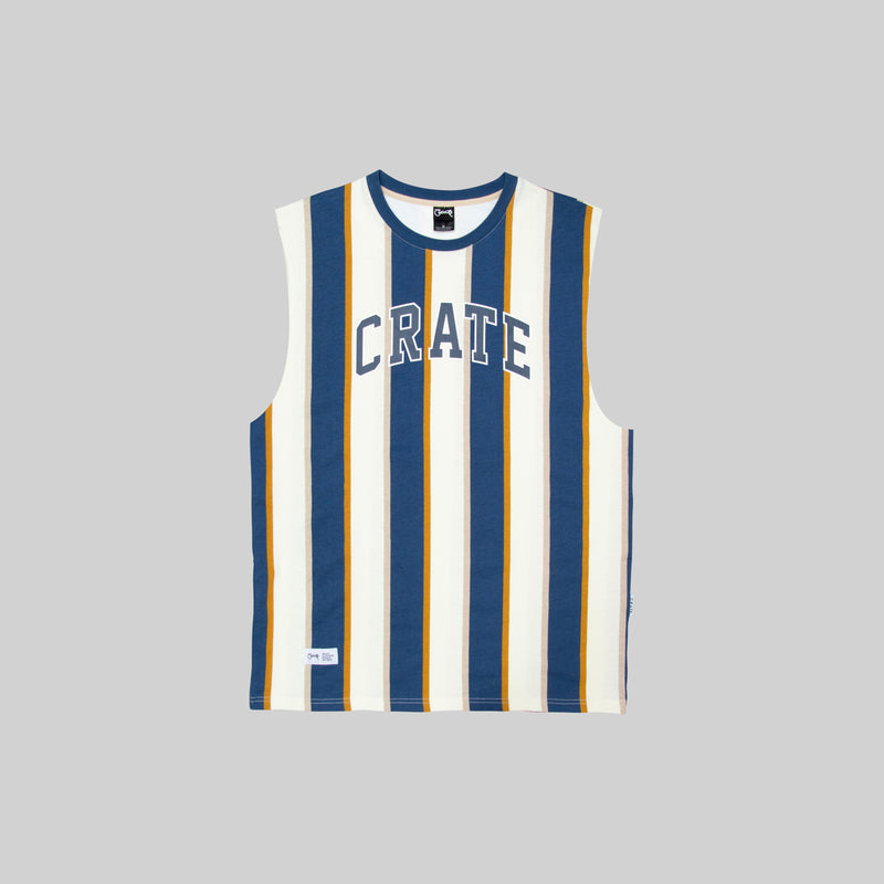 Mens Varsity Stripe Muscle Singlet