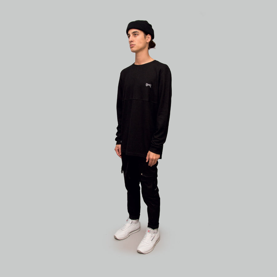 Mens Waffle Crew Long Sleeve