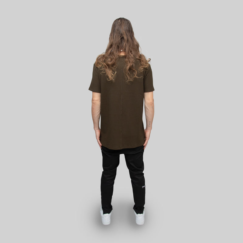 Mens Waffle T-Shirt Khaki