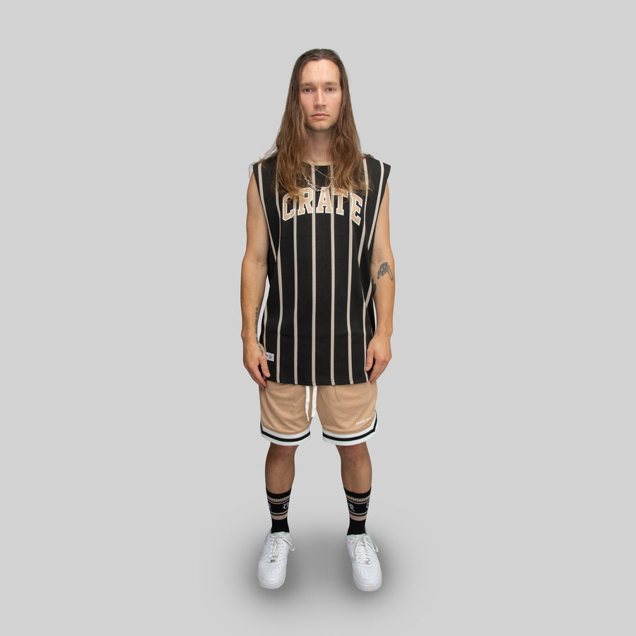 Mens Varsity Stripe Muscle Singlet