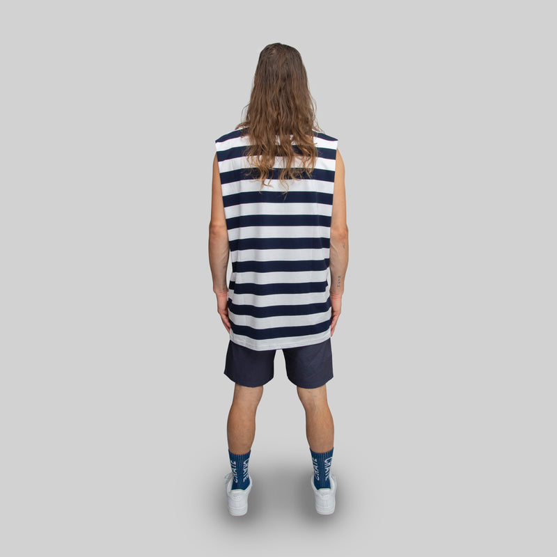 Mens Easy Stripe Muscle Singlet
