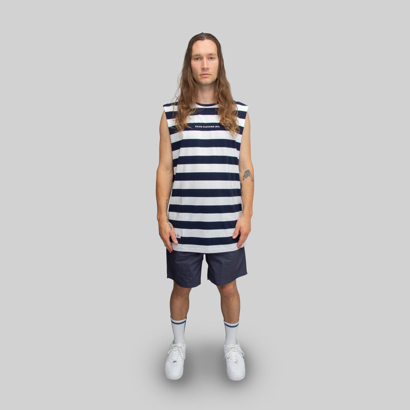 Mens Easy Stripe Muscle Singlet