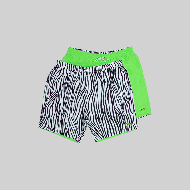 Mens Zebra Reversible Swim Shorts